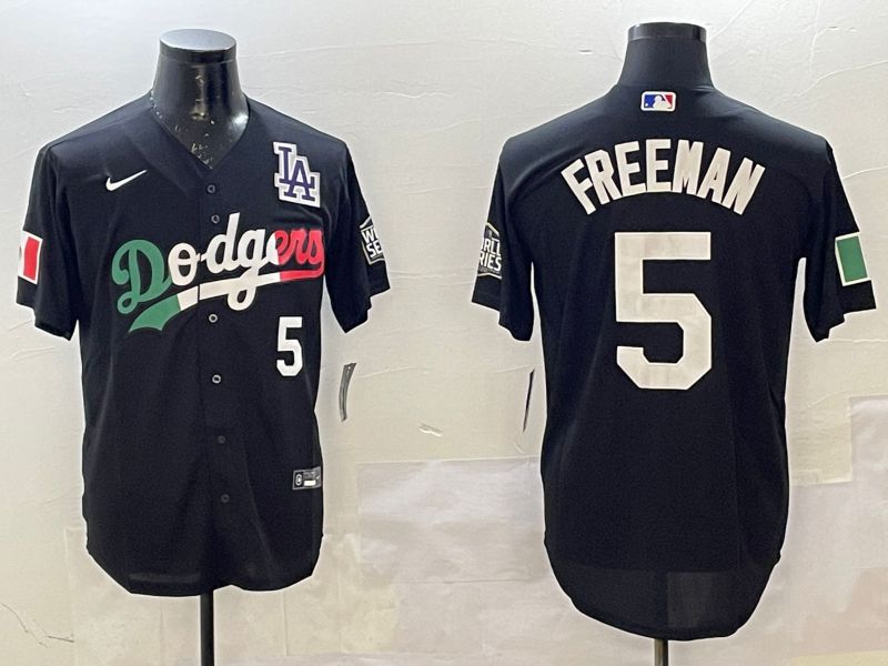 Men Los Angeles Dodgers #5 Freeman Black Fashion 2025 Nike MLB Jersey style 5->los angeles dodgers->MLB Jersey